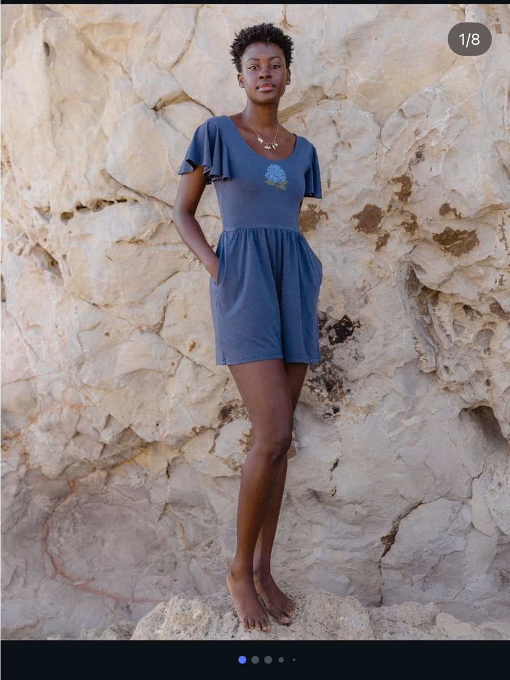Purusha People — Flutter Sleeve Romper | Medium